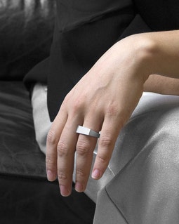 Minimal Aluminum Square Ring Lightweight Geometric Handmade Modern Jewelry
